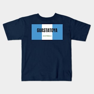 Guastatoya City in Guatemala Flag Colors Kids T-Shirt